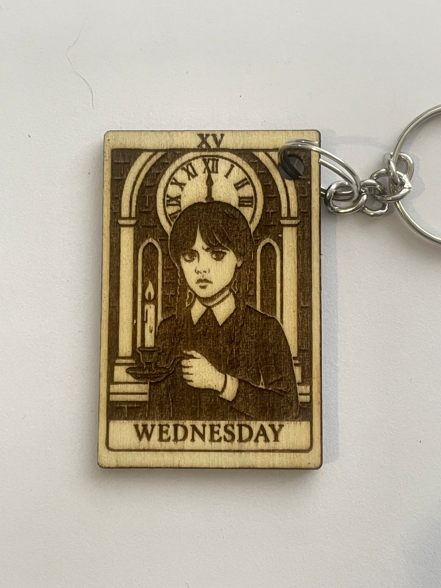 Wednesday Addams Gothic Keychain – Tarot Inspired Gift