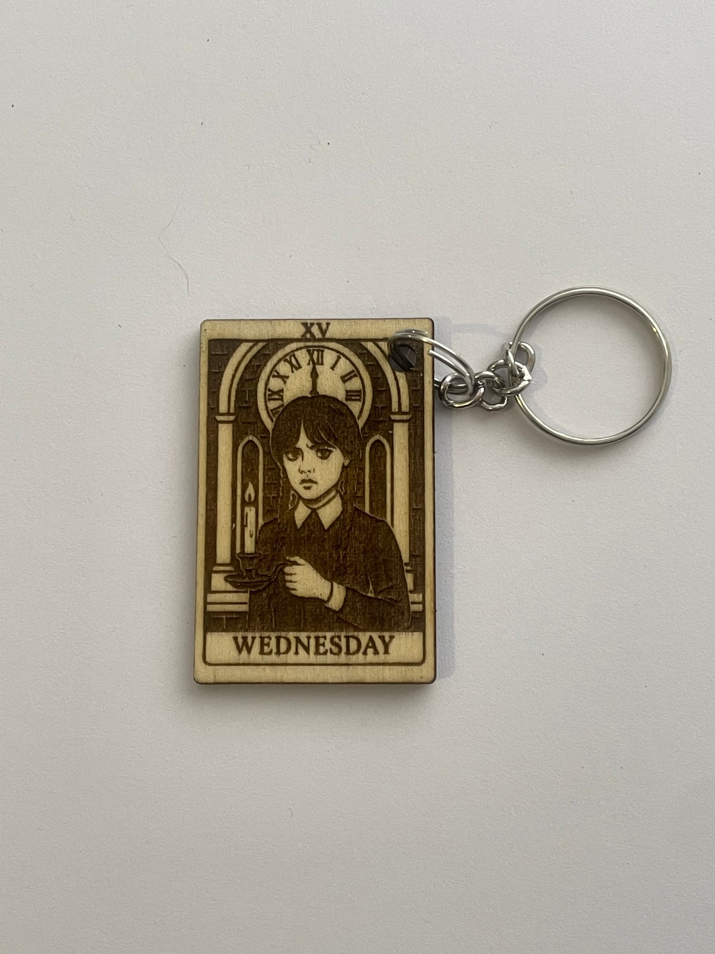 Wednesday Addams Gothic Keychain – Tarot Inspired Gift