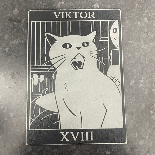 Personalised Slate Serving Board – Tarot Style Custom Engraved Gift