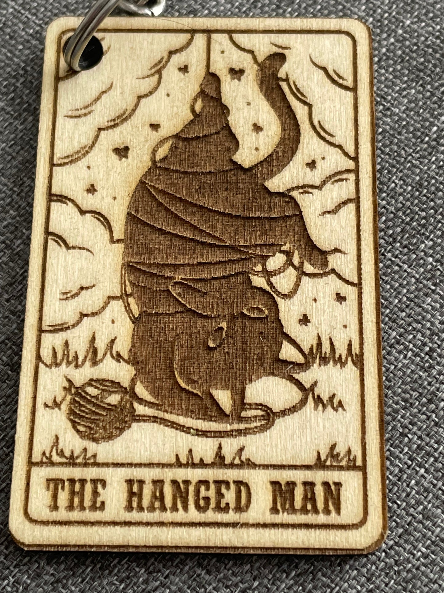 The Hanged Man Keychain – Spiritual Tarot Wooden Charm