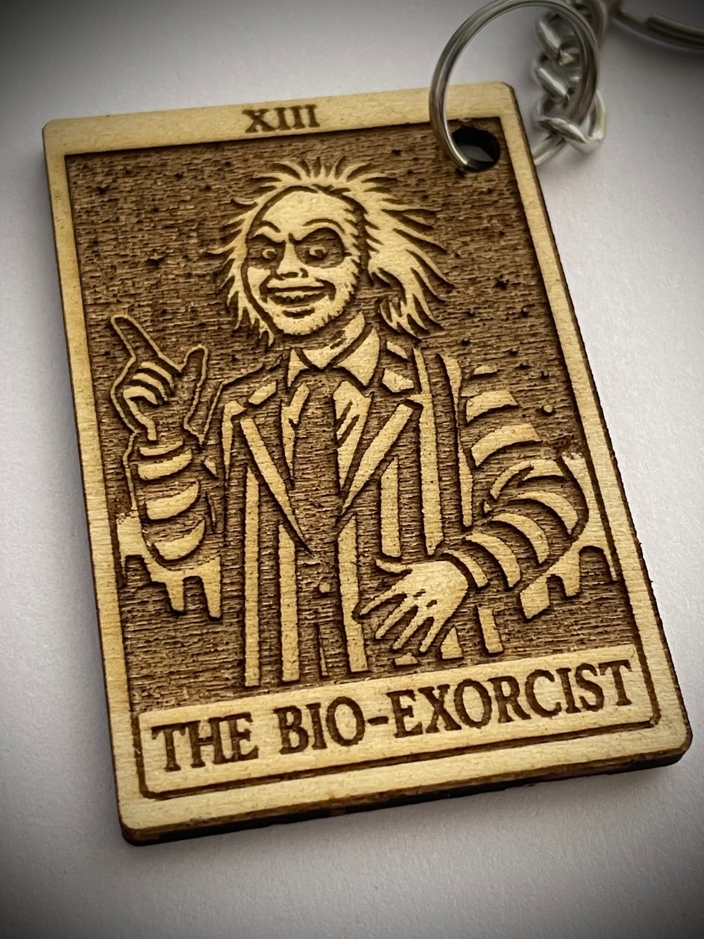 Gothic Tarot Keychain – Beetlejuice Inspired Bio-Exorcist Gift