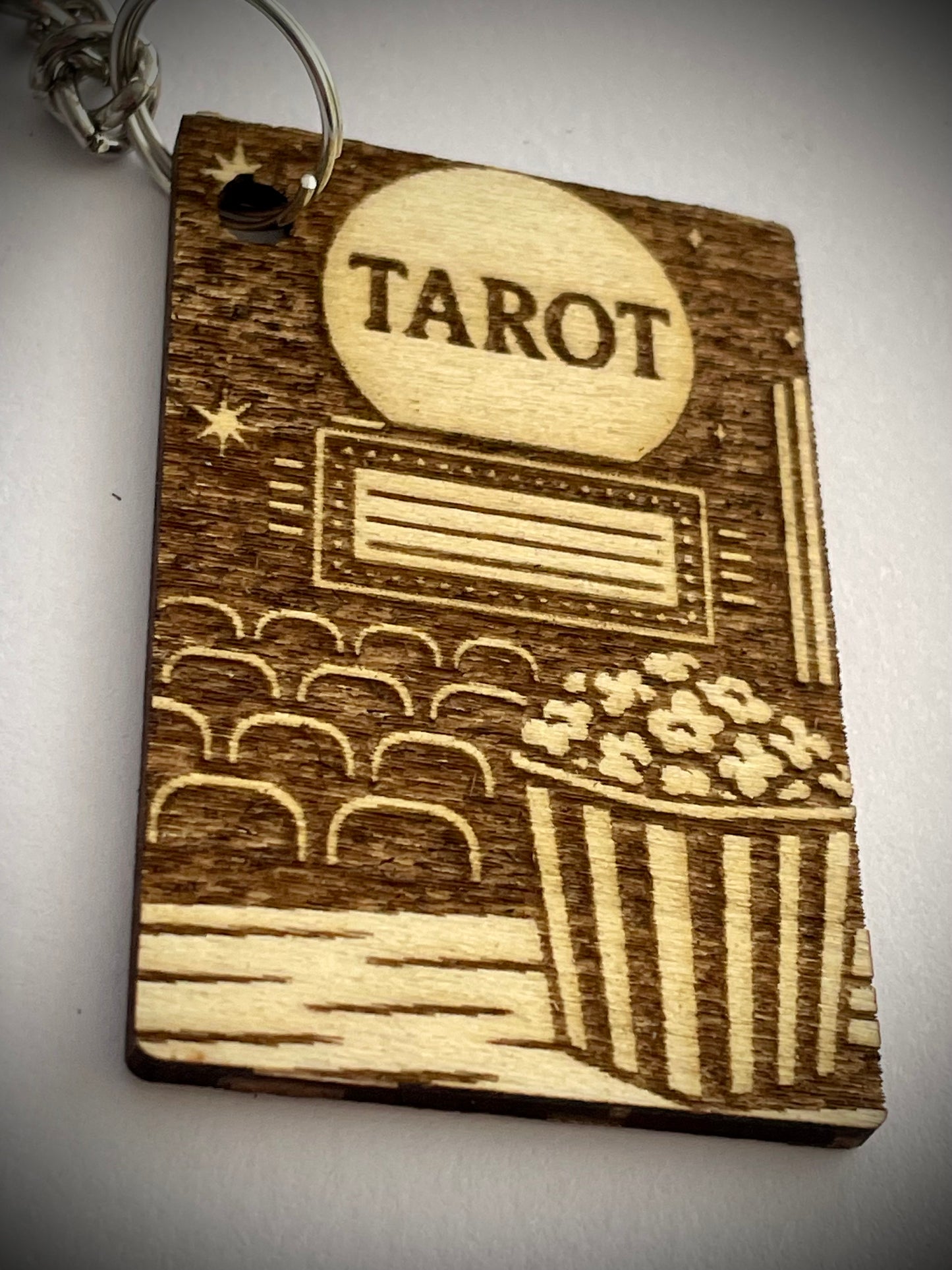 Gothic Tarot Keychain – Beetlejuice Inspired Bio-Exorcist Gift