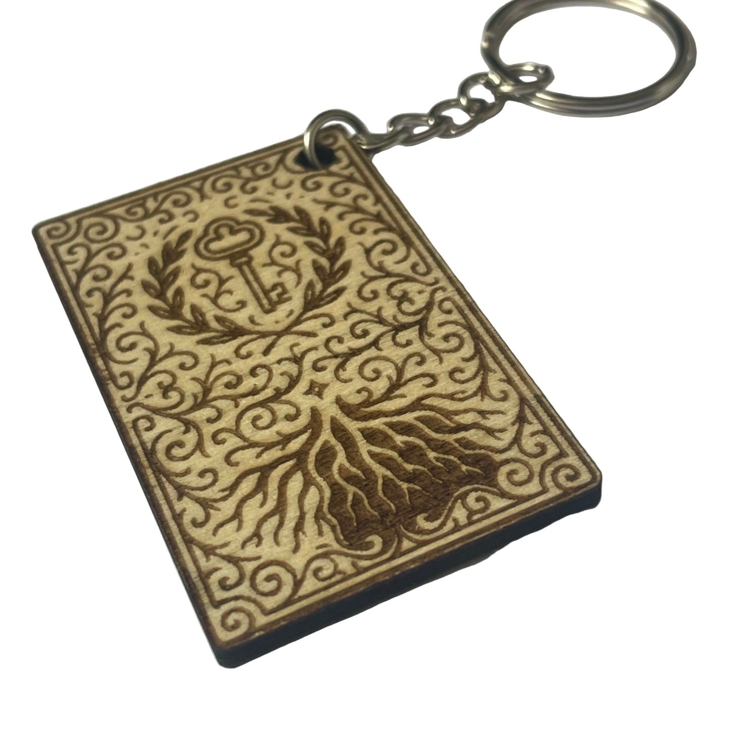 Keychain with decorative design on a white background