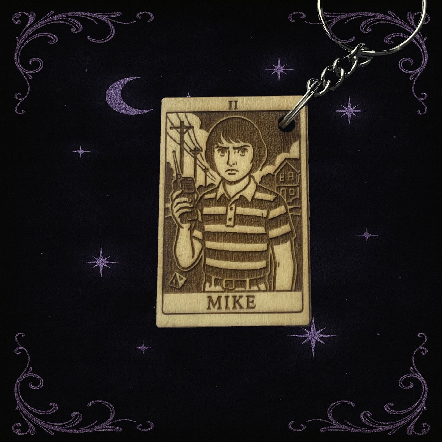 Handmade Mike Keychain – Hawkins Inspired Tarot Gift