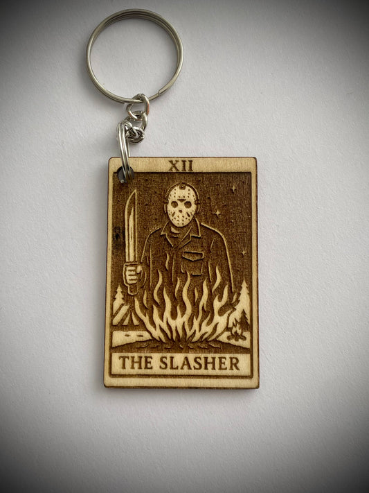 Slasher Tarot Keychain – Jason-Inspired Gothic Accessory
