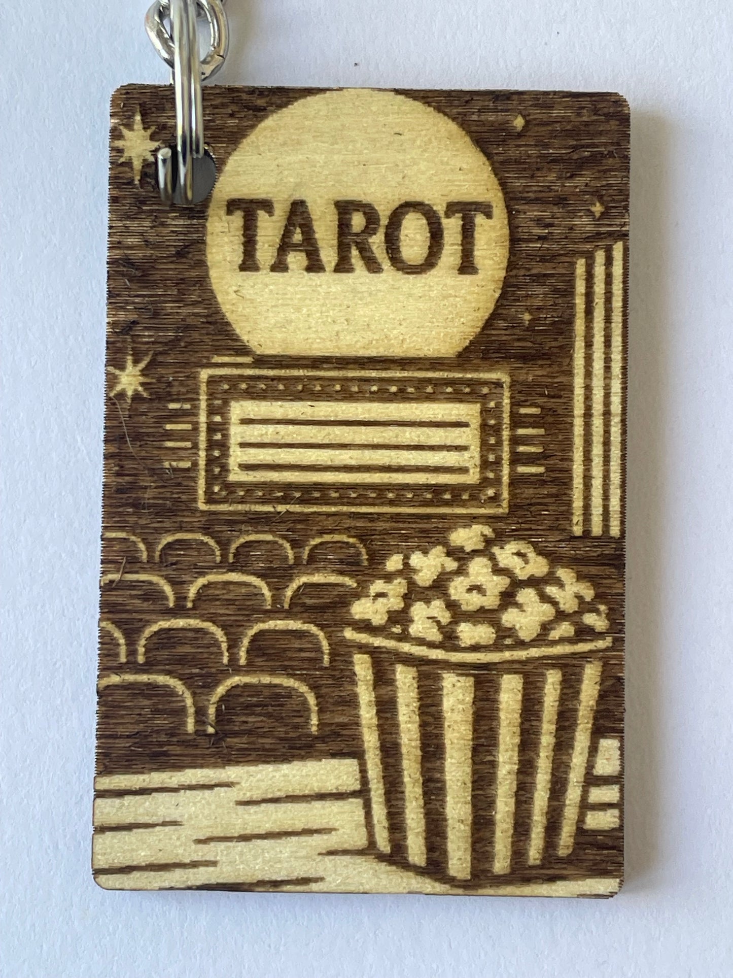 Wooden Tarot Keychain – Sandworm Beetlejuice Inspired