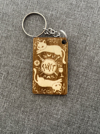 High Priestess Cat Keyring Handmade Tarot Gift