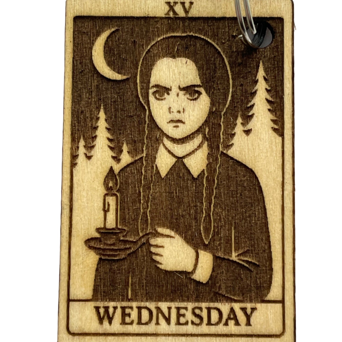 Handmade Wednesday Addams Keychain – Spooky Gothic Gift