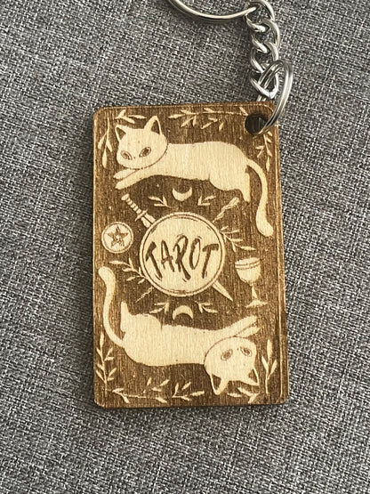 High Priestess Cat Keyring Handmade Tarot Gift