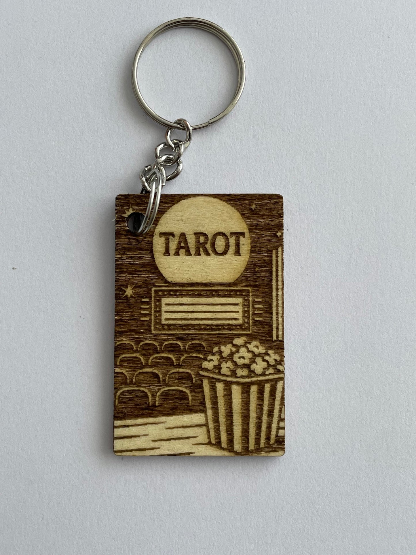 Wooden Tarot Keychain – The Killer Ghostface Inspired Gift