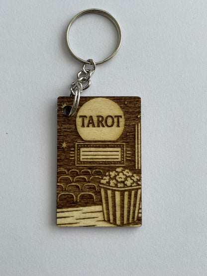 Wooden Tarot Keychain – The Killer Ghostface Inspired Gift