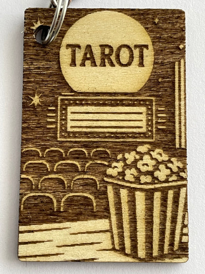 Wooden Tarot Keychain – The Killer Ghostface Inspired Gift
