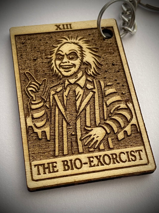 Gothic Tarot Keychain – Beetlejuice Inspired Bio-Exorcist Gift