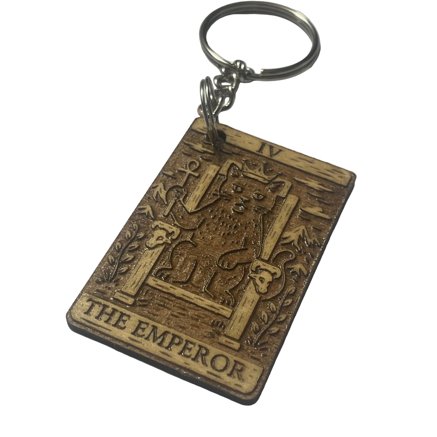 Keychain with 'The Emperor' design on a white background