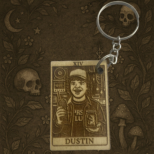 Handmade Tarot Keychain – Dustin Stranger Things Inspired