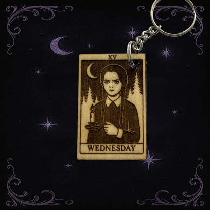Handmade Wednesday Addams Keychain – Spooky Gothic Gift