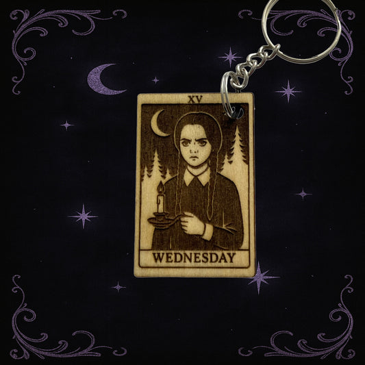 Handmade Wednesday Addams Keychain – Spooky Gothic Gift